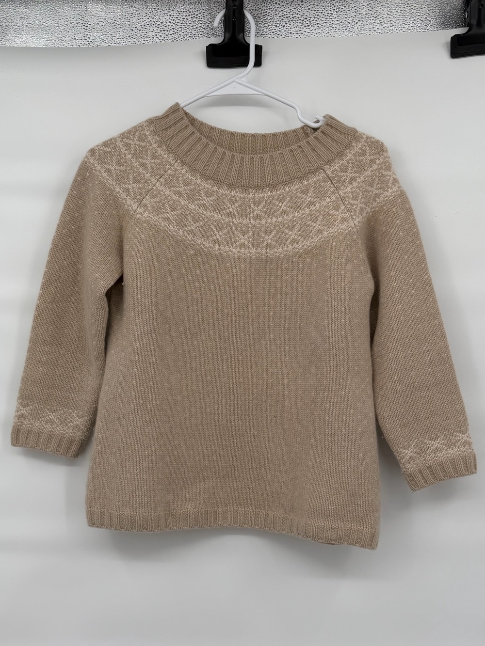 Talbots petite pure cashmere crop sleeve sweater
